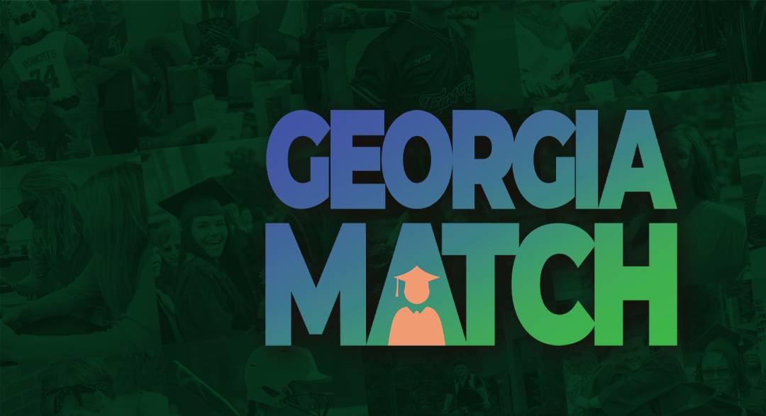 collage on green background with the words GEORGIA MATCH